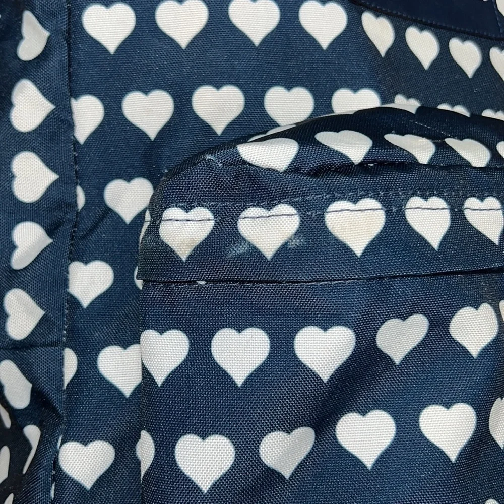 Jansport Superbreak Navy With White Hearts Backpack